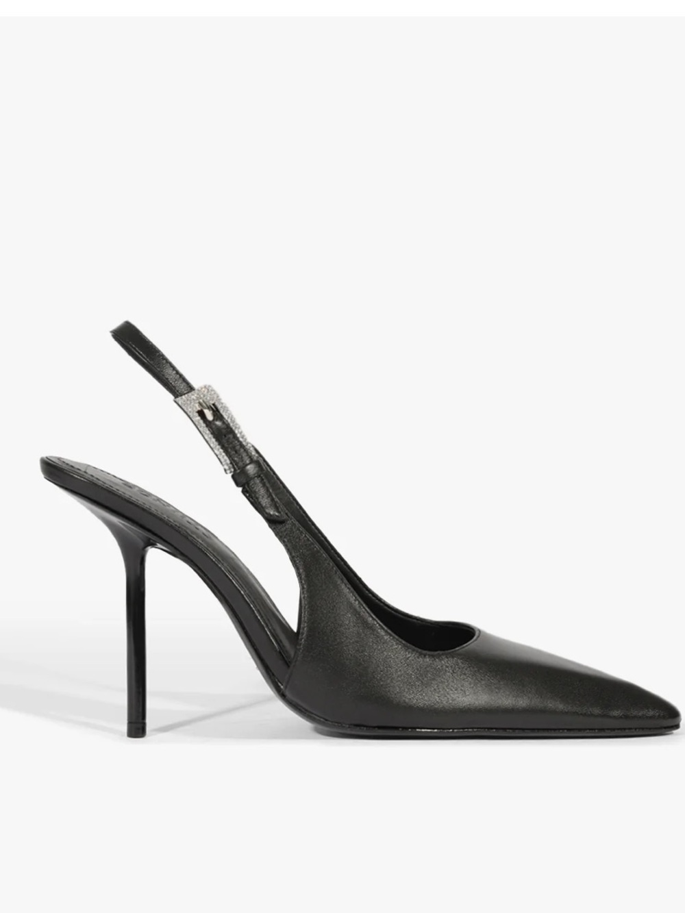 Schutz Leona Glam Leather Slingback Pump - Black